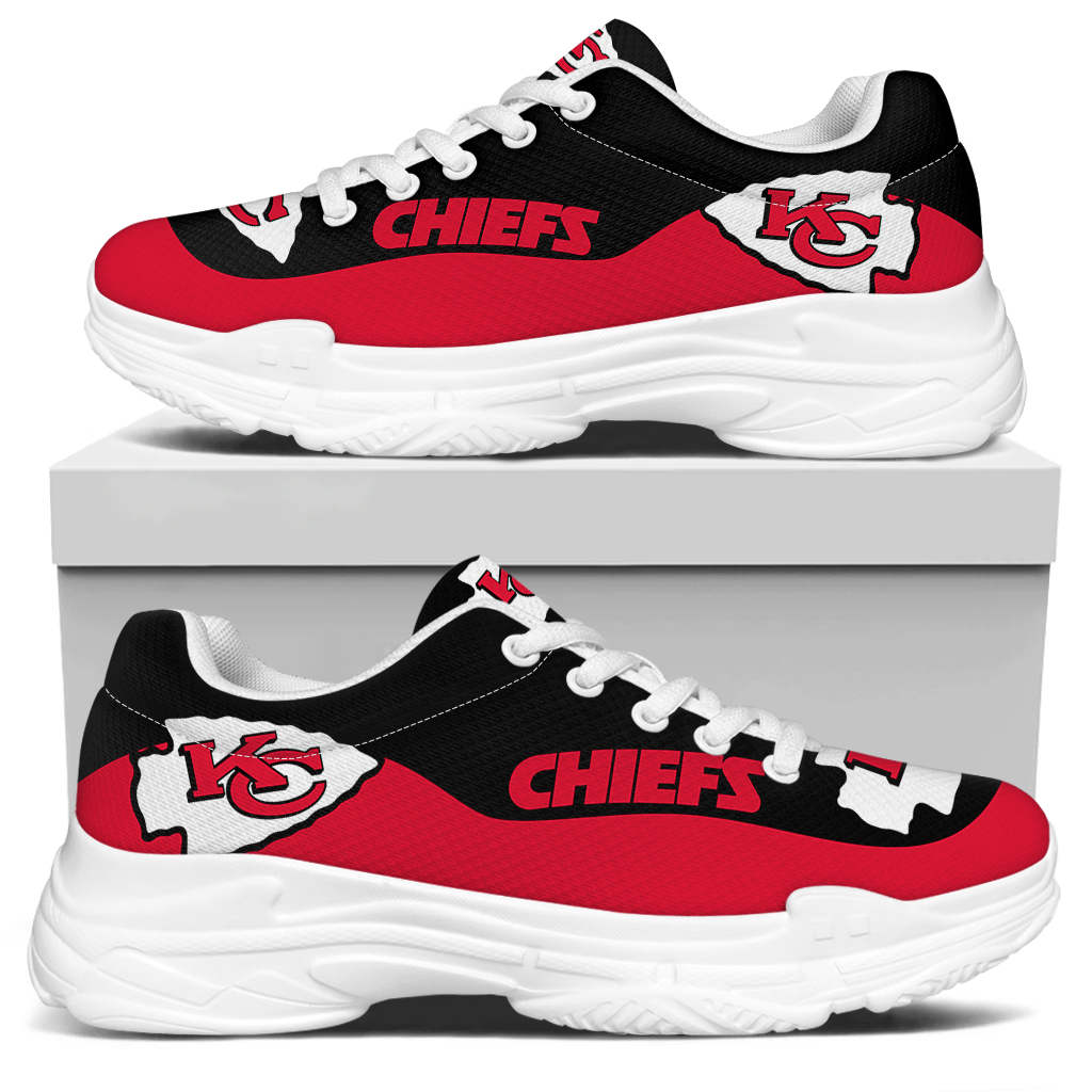 Women's Kansas City Chiefs Edition Chunky Sneakers With Line 002